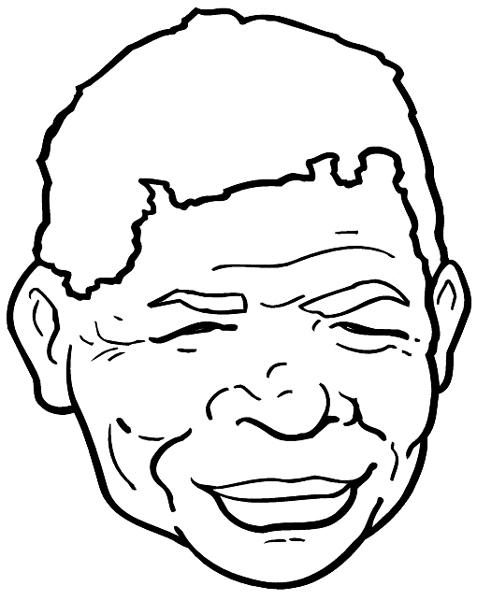 African-American man's face vinyl sticker. Customize on line. Faces 035-0359
